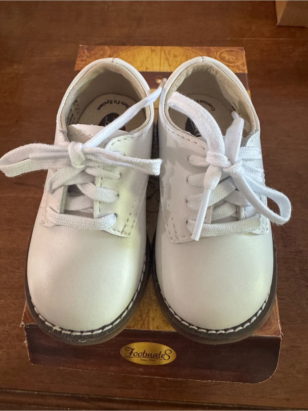 FootMates White Lace-Up Baby Walker Shoes